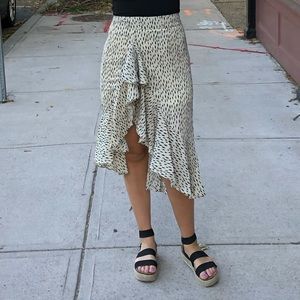 Black and cream midi skirt